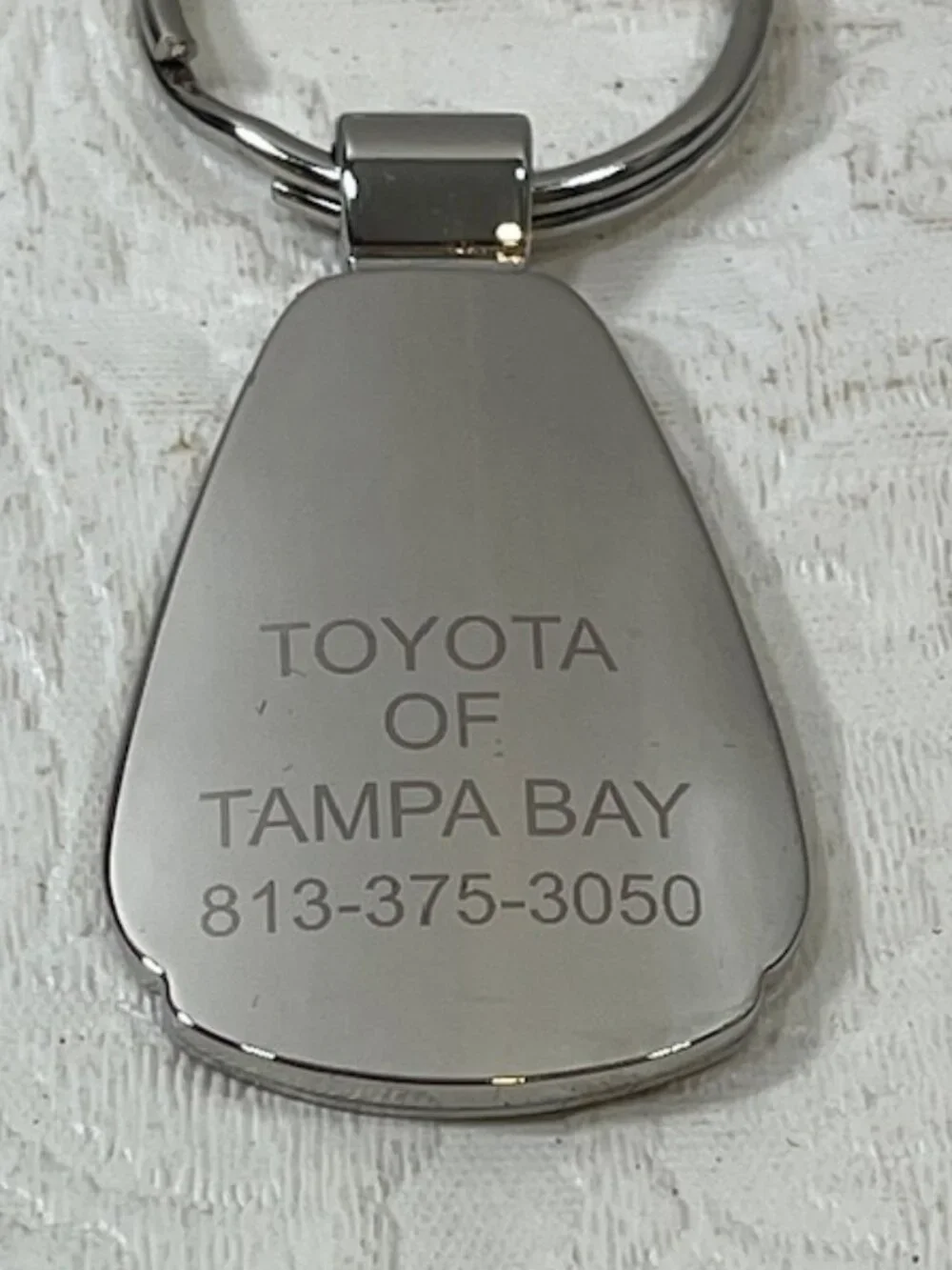 NEW Toyota Teardrop Key Chain Laser-Etched Satin Finish Metal Fob Tampa 1
